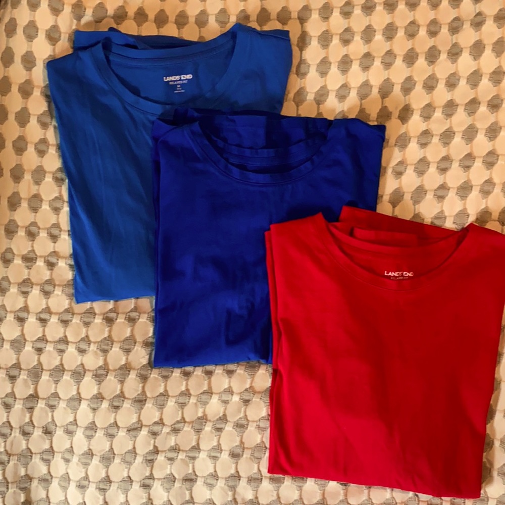 Three long sleeve Land’s End T-shirts- size M